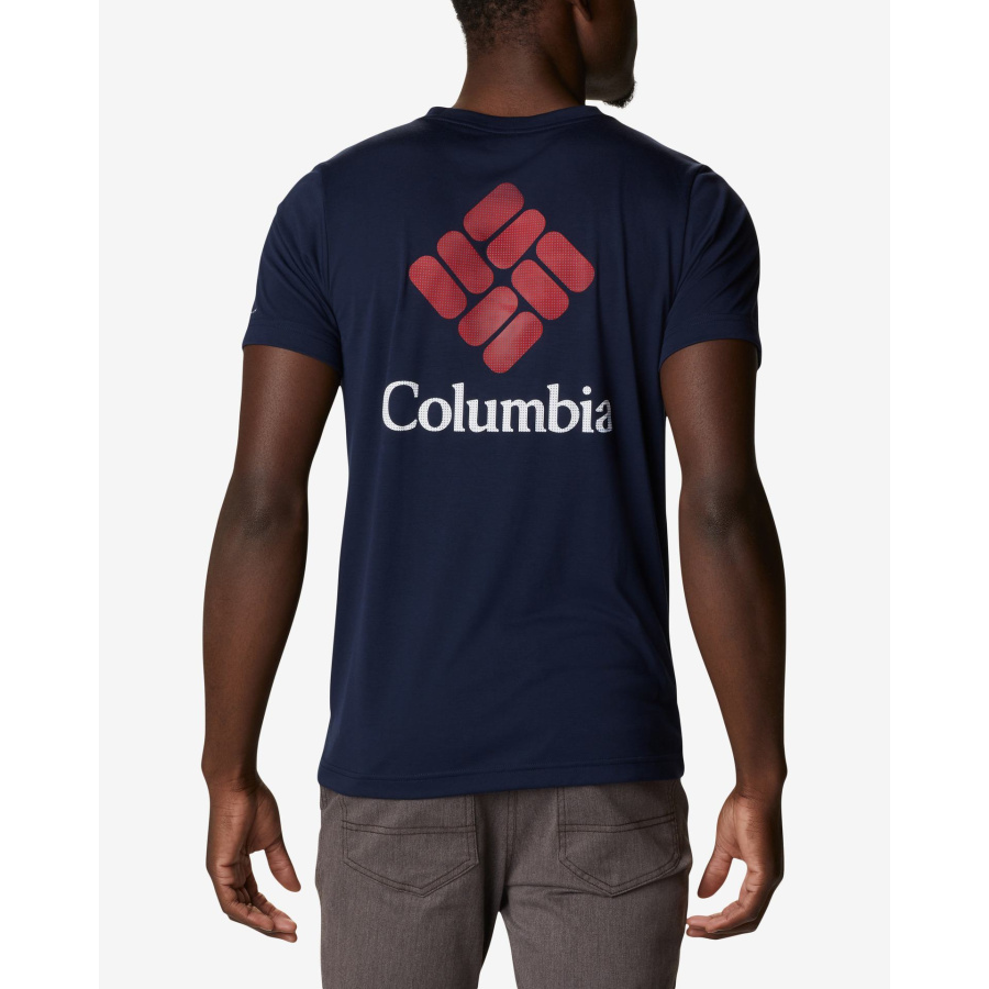 Ανδρική Μπλούζα Columbia - Maxtrail SS Logo Tee Μπλε Σκούρο