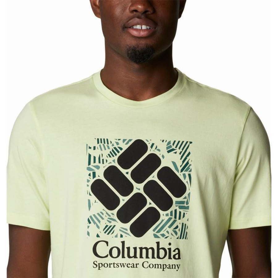 Ανδρικό T-shirt Columbia Rapid Ridge Graphic Κίτρινο με Λογότυπο