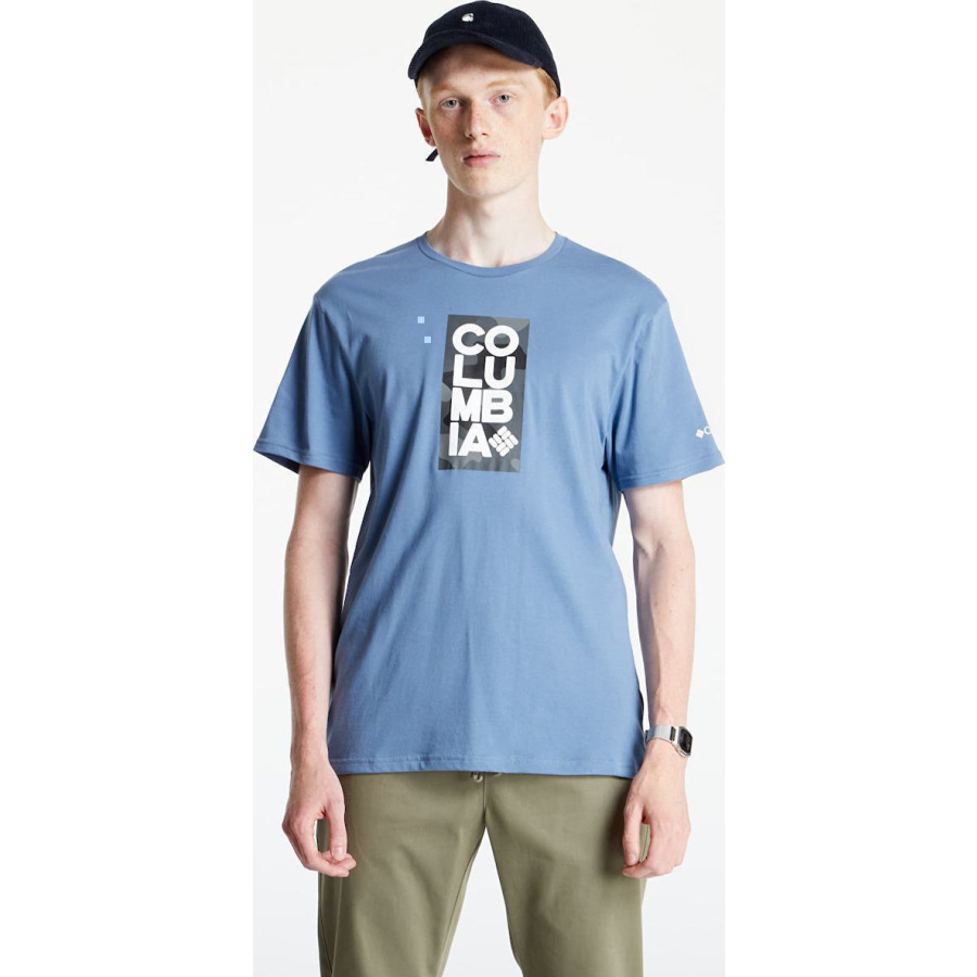 Ανδρικό T-shirt Columbia Trek Μπλε με Λογότυπο