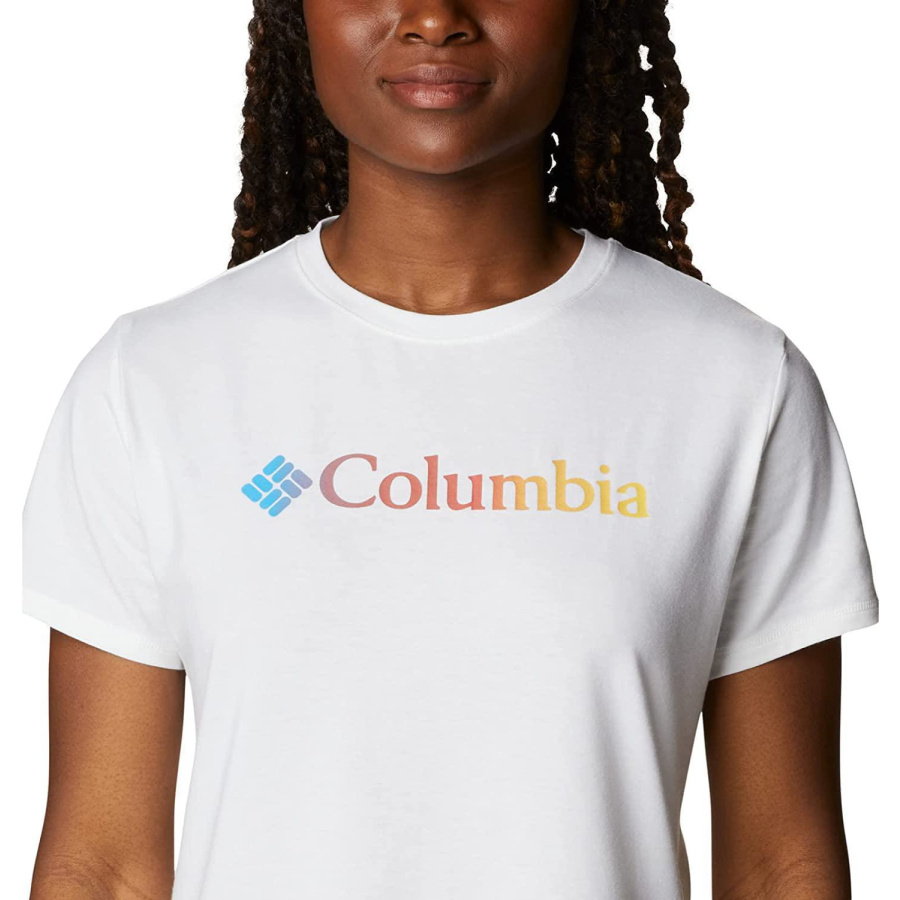 Γυναικεία Μπλούζα Columbia White/Csc Gradient Sun Trek Ss Graphic Tee